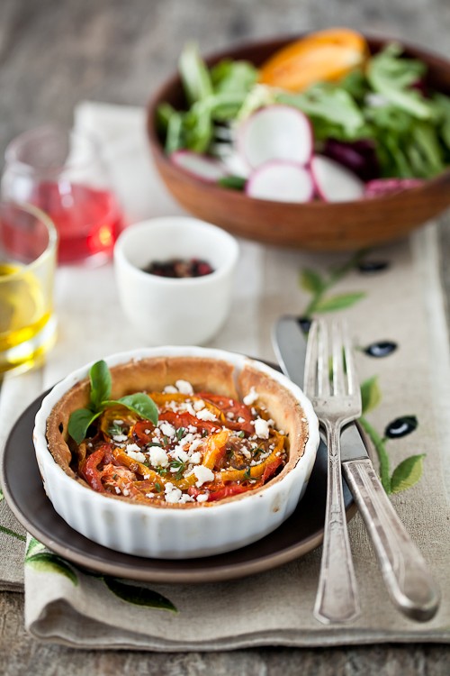 Heirloom tomato & olive tapenade tartelettes