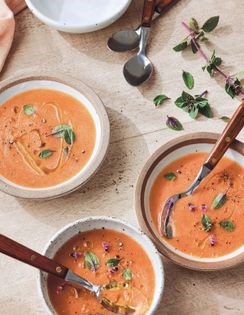 Heirloom tomato & stone fruit gazpacho