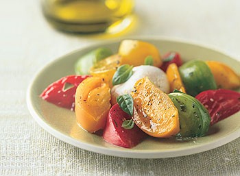 Heirloom tomato and burrata cheese salad