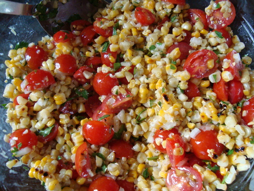 Heirloom tomato and grilled corn salad