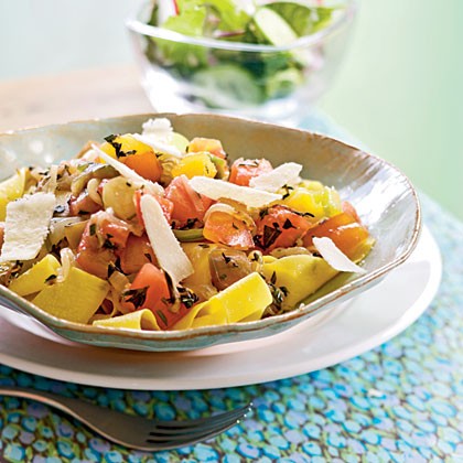 Heirloom tomato and herb pappardelle