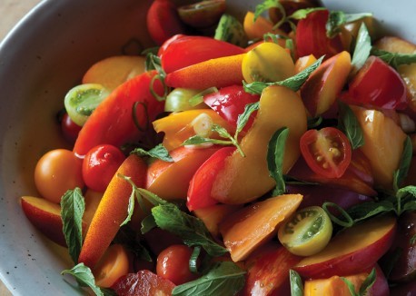 Heirloom tomato and nectarine salad