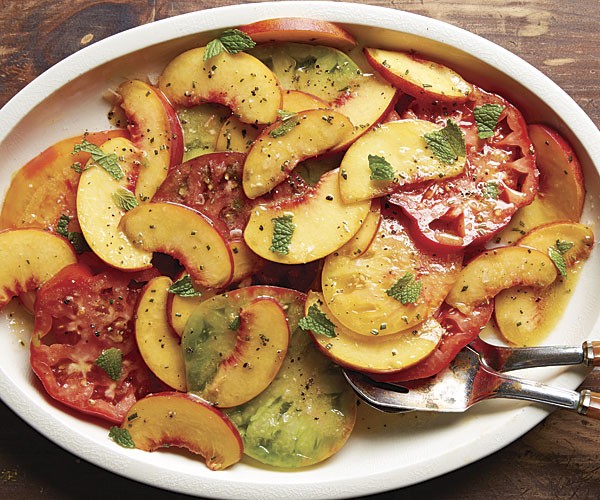 Heirloom tomato and peach salad recipe | Eat Your Books