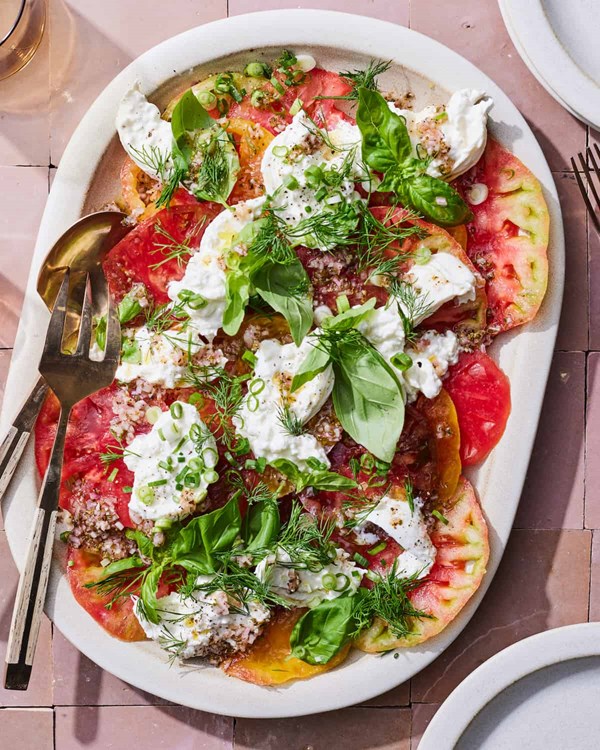 Heirloom tomato carpaccio with burrata