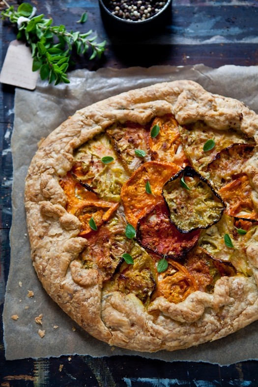 Heirloom tomato galette