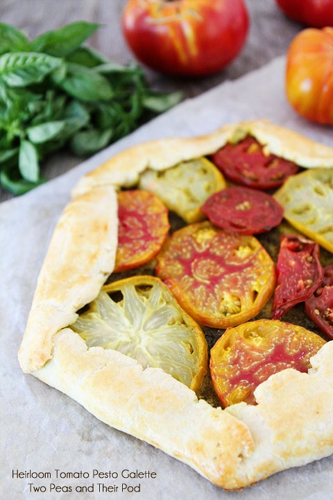 Heirloom tomato pesto galette