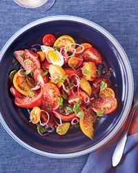 Heirloom tomato salad with anchovy vinaigrette