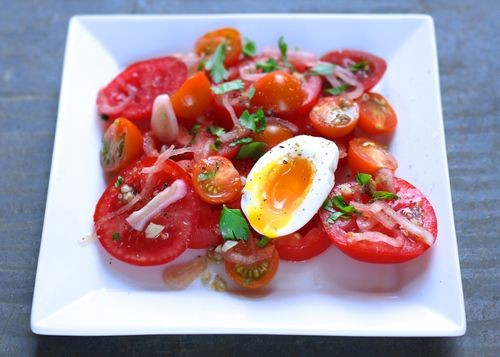 Heirloom tomato salad with anchovy vinaigrette