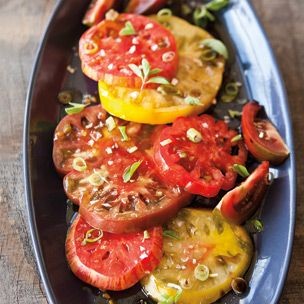 Heirloom tomato salad with two vinegars