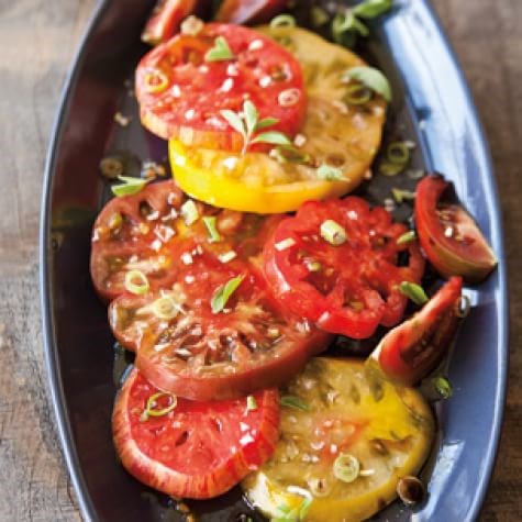 Heirloom tomato salad with two vinegars