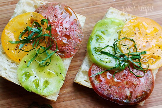Heirloom tomato sandwich
