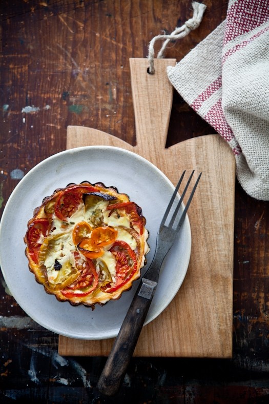 Heirloom tomato tarts & panzanella salad