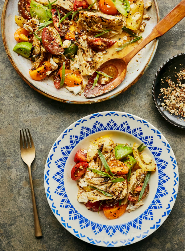 Heirloom tomatoes, roasted fennel, and dukkah (Dukkah salad)