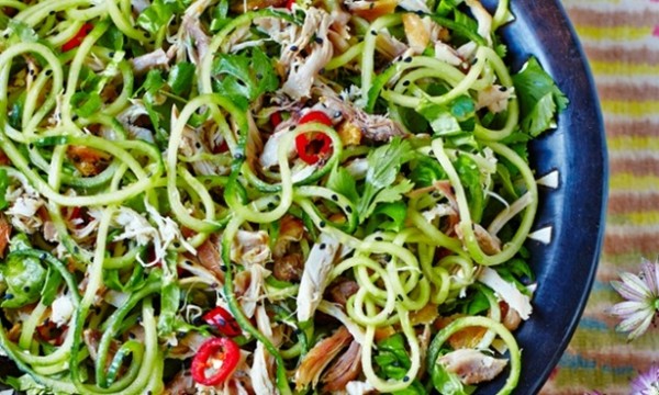 Hemsley and Hemsley’s sesame chicken salad with cucumber noodles