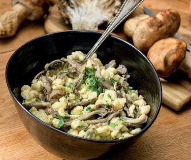 Hen of the woods spaetzle [Catherine Gavin]