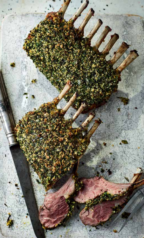 Herb & mustard-crusted rack of lamb (Costolette d'agnello in crosta di senape ed erbe)