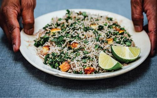 Herb + paneer pulao