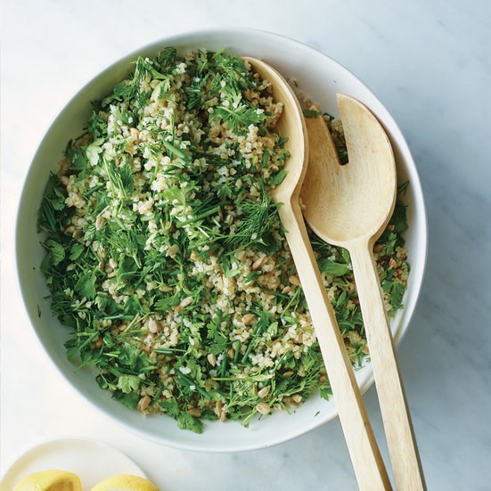 Herb-and-bulgur salad with sunflower seeds