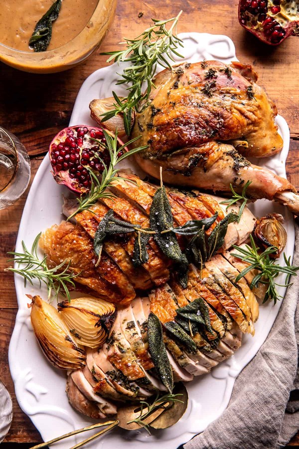 Herb and butter roasted turkey parts