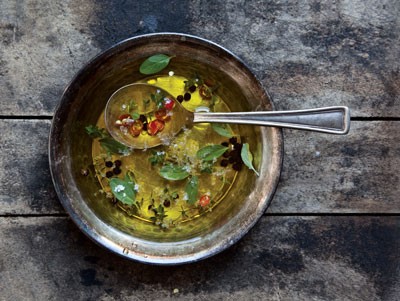 Herb and chile oil