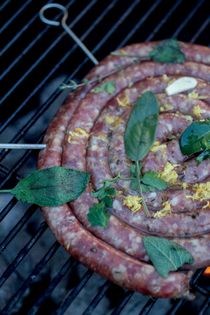 Herb and garlic sausage coil
