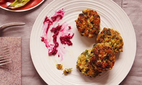 Herb and ginger fishcakes with beetroot relish