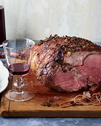 Herb-and-honey-mustard-crusted leg of lamb