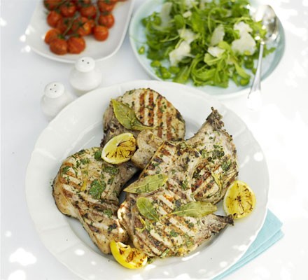 Herb and lemon pork chops