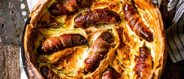 Herb and mustard toad in the hole