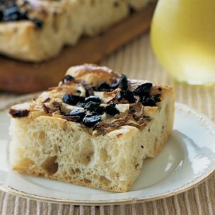Herb and olive focaccia 