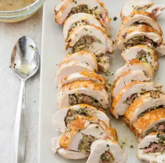 Herb-and-Parmesan-stuffed chicken breasts