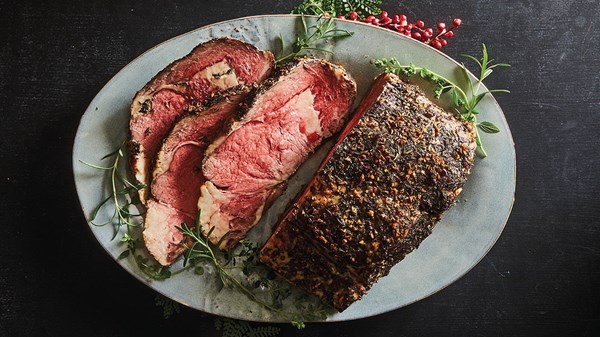 Herb and sea-salt crusted prime rib