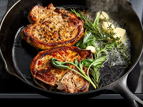 Herb-basted pork chops