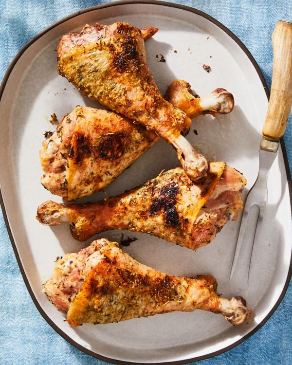 Herb butter-roasted turkey legs 
