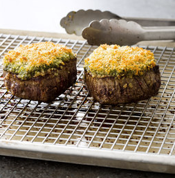 Herb-crusted beef tenderloin for two