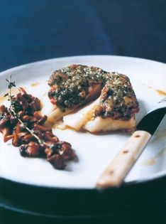 Herb-crusted cod fillets