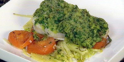 Herb-crusted flathead