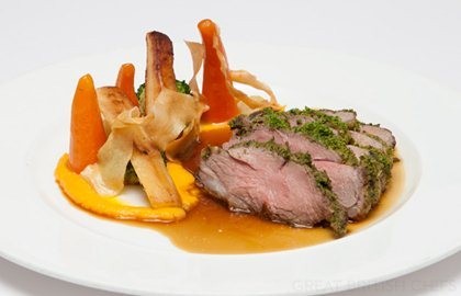 Herb-crusted lamb rump