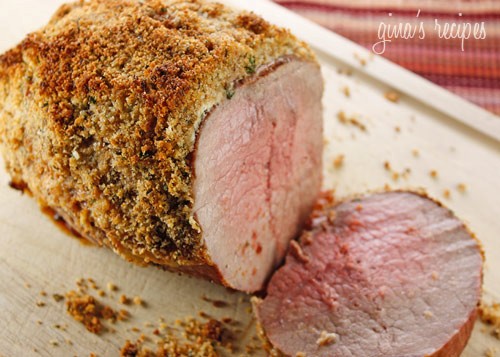 Herb crusted rib eye roast