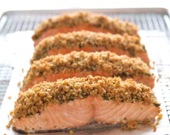 Herb-crusted salmon