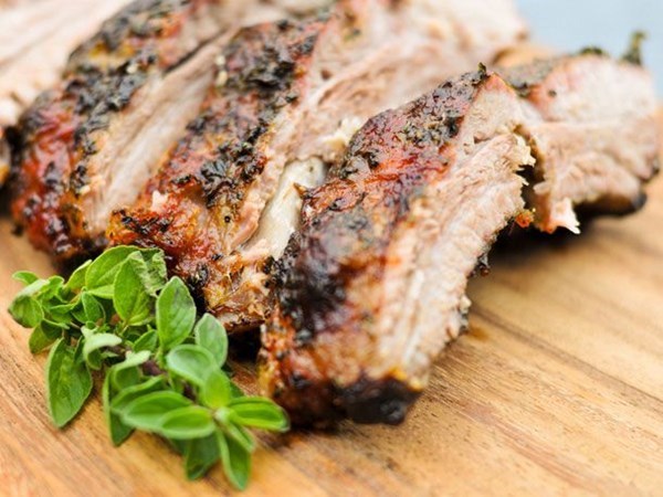 Herb-encrusted baby back ribs 
