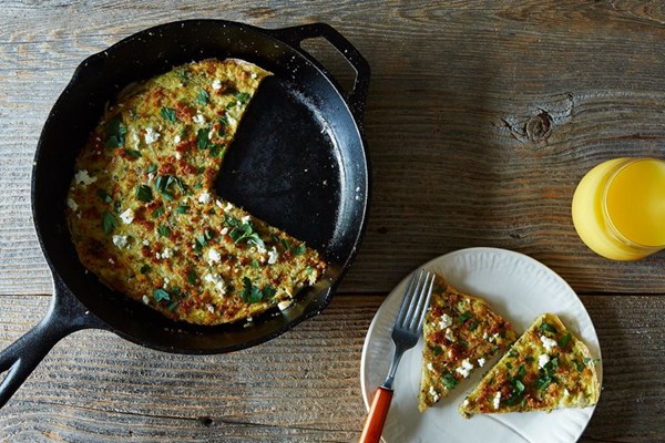 Herb, feta, and quinoa-filled frittata