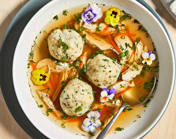 Herb garden matzo ball soup