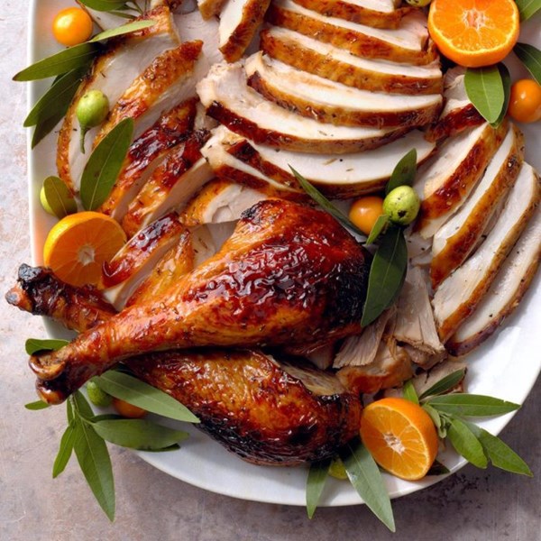 Herb-glazed turkey