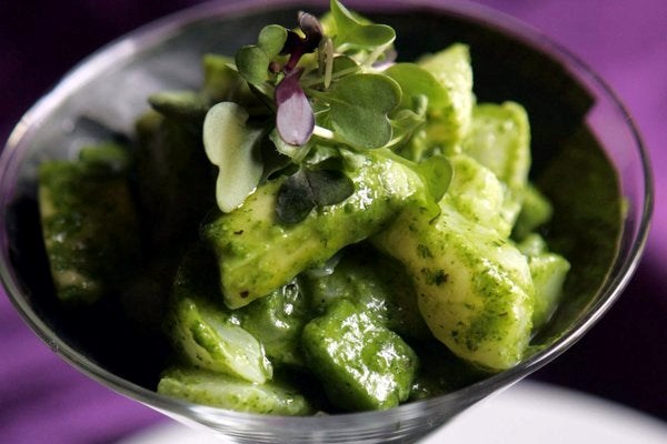 Herb green ceviche with cucumber (Ceviche verde con pepino)