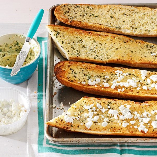 Herb-happy garlic bread
