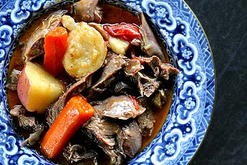 Herb marinated braised lamb shanks