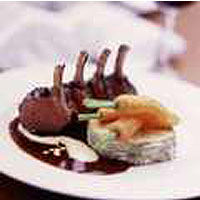 Herb-marinated lamb with leek and sage Dauphinois 