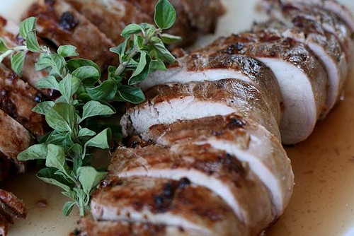 Herb-marinated pork tenderloin
