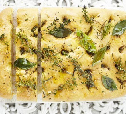 Herb oil focaccia